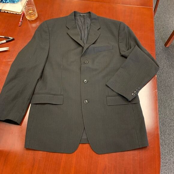 Calvin Klein for Macy’s Black Pinstripe Jacket 40R - Picture 1 of 6